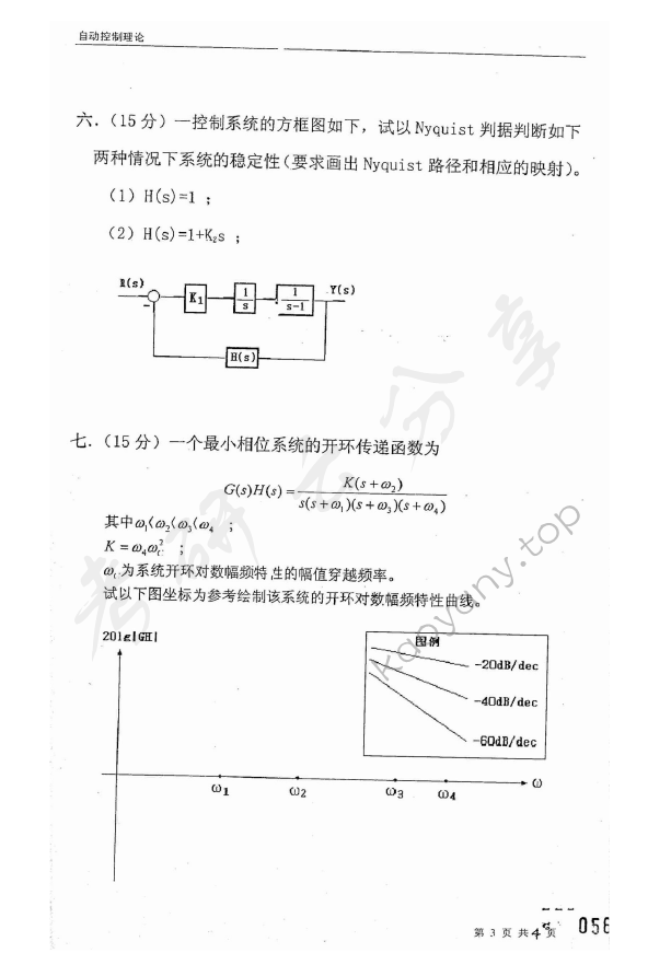 2005年东华大学自动控制理论考研真题,东华大学自动控制理论,东华大学,自动控制理论,第3张