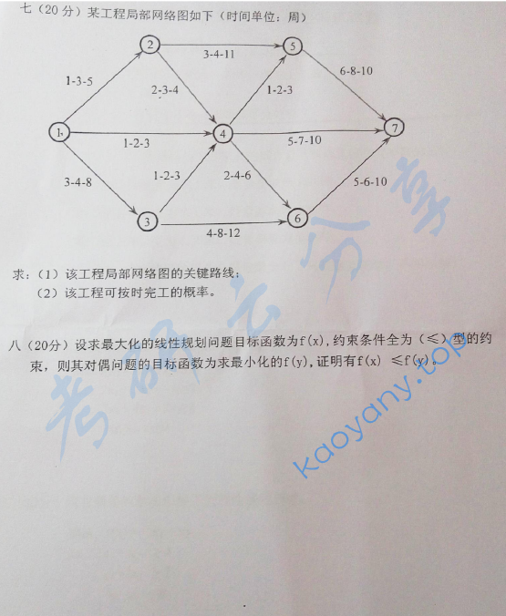 2013年东华大学802运筹学考研真题,东华大学运筹学,东华大学,运筹学,第3张
