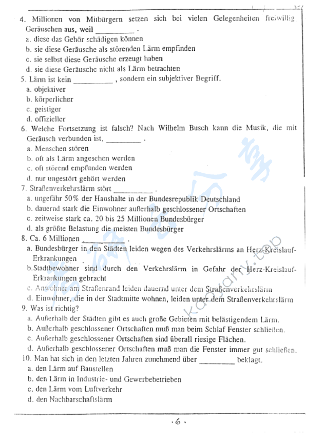 2000年同济大学德语（二外）考研真题,同济大学德语,同济大学,德语,第6张