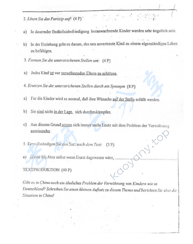 1999年同济大学627现代德语考研真题,同济大学现代德语,同济大学,现代德语,第4张