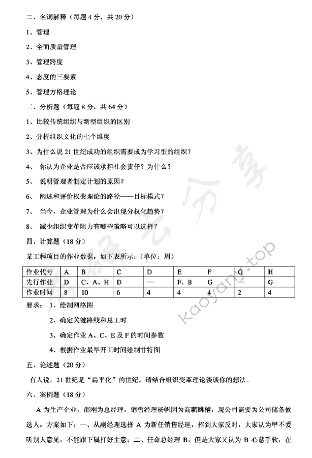 2008年上海大学企业管理综合理论与知识考研真题,上海大学企业管理,上海大学,企业管理,第3张
