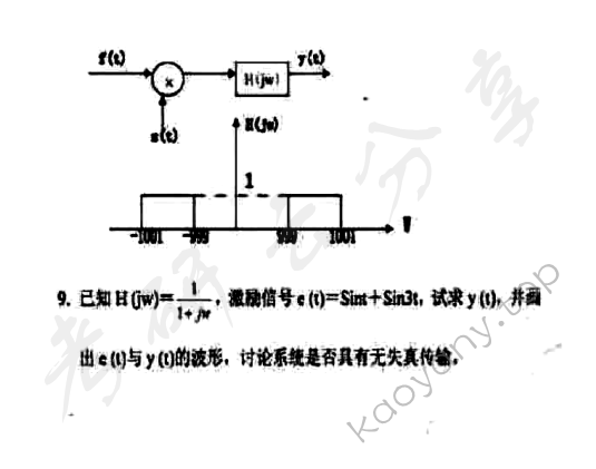 2010年上海大学信号与系统考研真题,上海大学信号与系统,上海大学,信号与系统,第2张