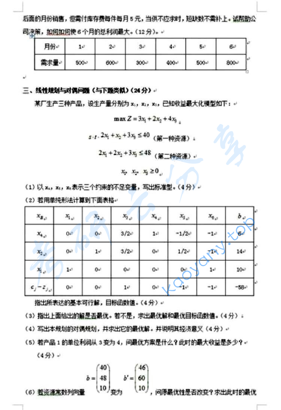 2010年上海大学运筹学考研真题,上海大学运筹学,上海大学,运筹学,第2张