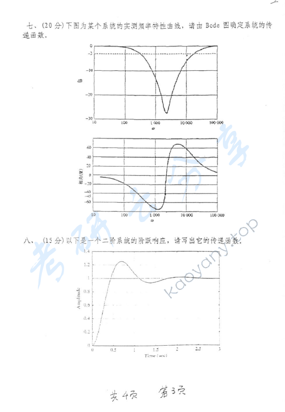 2003年上海交通大学496控制理论基础考研真题,上海交通大学控制理论基础,上海交通大学,控制理论基础,第3张
