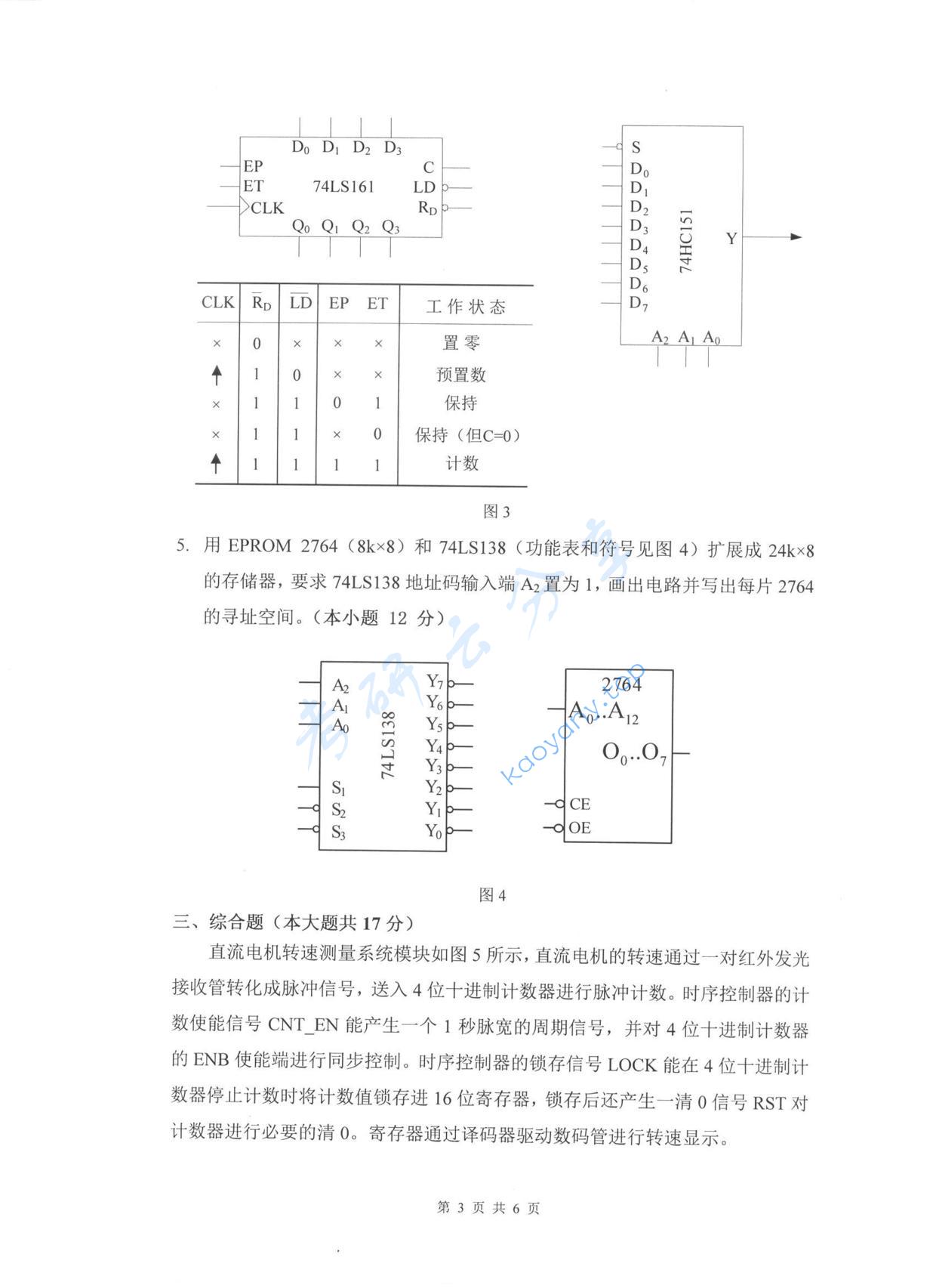 2017年杭州电子科技大学数字电路与信号系统考研真题,杭州电子科技大学数字电路与信号系统,杭州电子科技大学,数字电路与信号系统,第3张