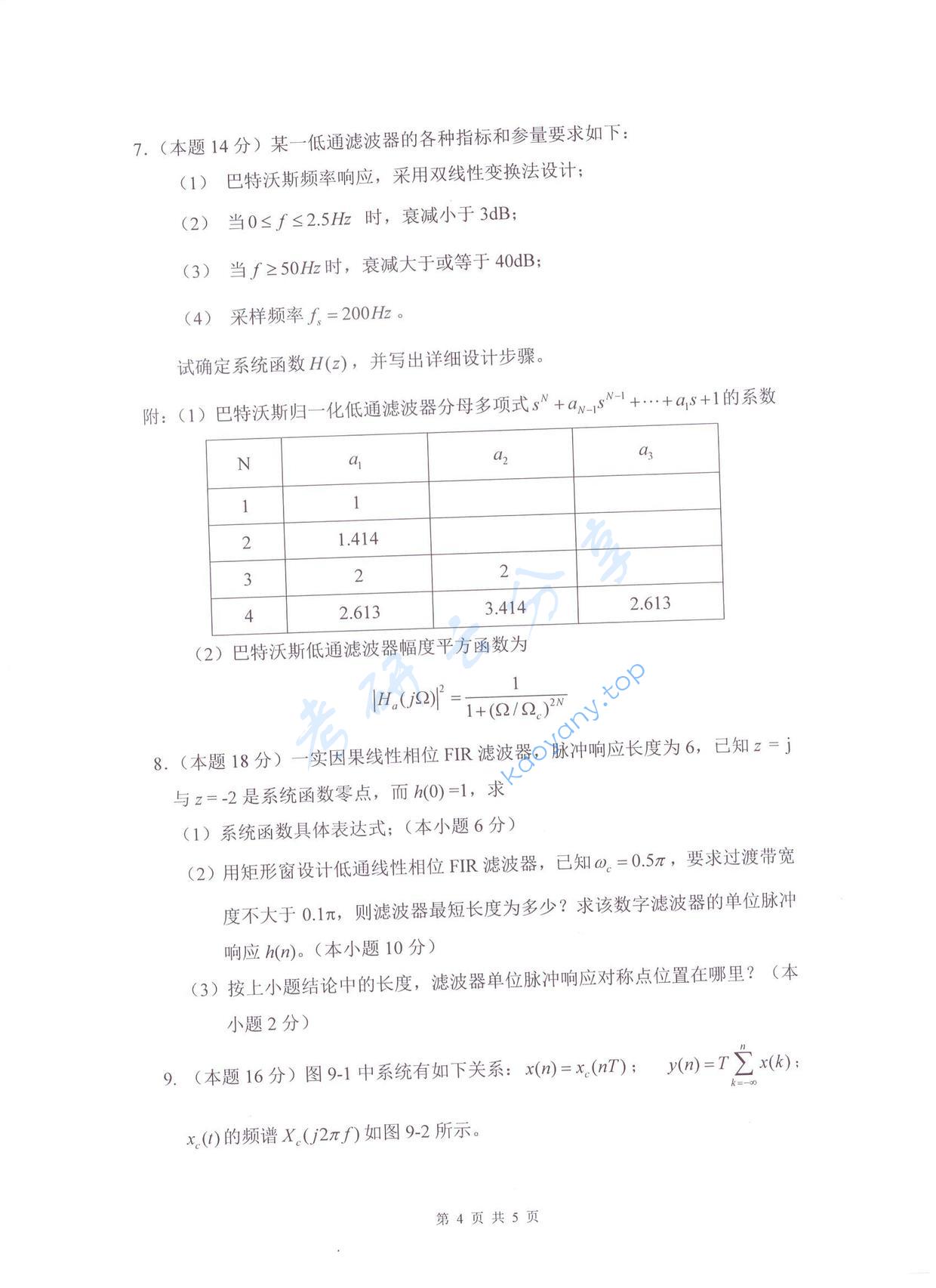 2017年杭州电子科技大学数字信号处理考研真题,杭州电子科技大学数字信号处理,杭州电子科技大学,数字信号处理,第4张