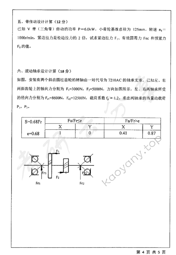 2019年江苏大学805机械设计考研真题,江苏大学机械设计,江苏大学,机械设计,第4张