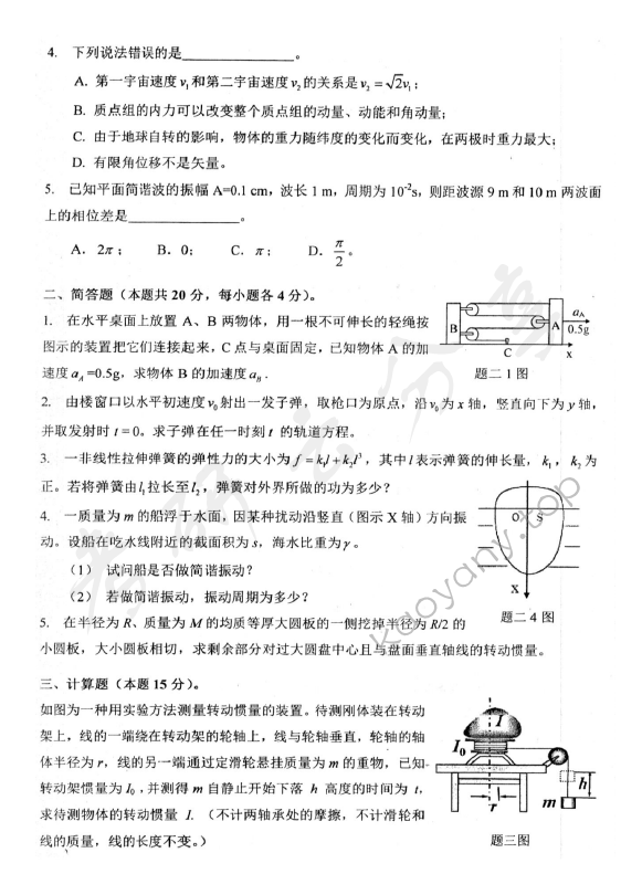 2016年北京航空航天大学691物理一考研真题,北京航空航天大学物理,北京航空航天大学,物理,第2张