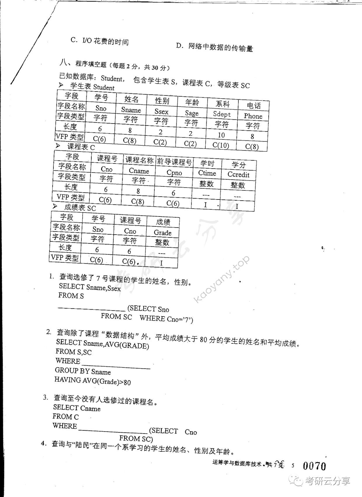 2006年东华大学运筹学与数据库技术考研真题,东华大学运筹学与数据库技术,东华大学,运筹学与数据库技术,第5张