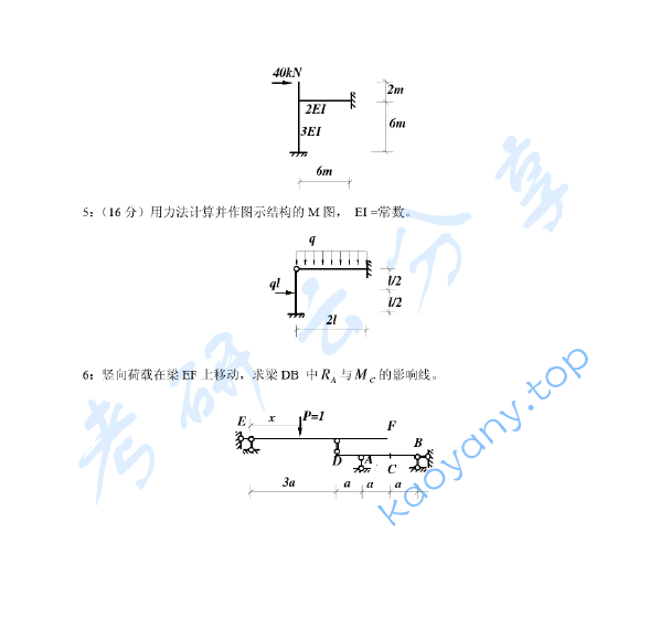 1996年浙江大学结构力学考研真题,image.png,浙江大学结构力学,浙江大学,结构力学,第3张