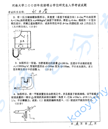  2004年河海大学水力学考研真题,image.png,河海大学水力学,河海大学,水力学,第5张