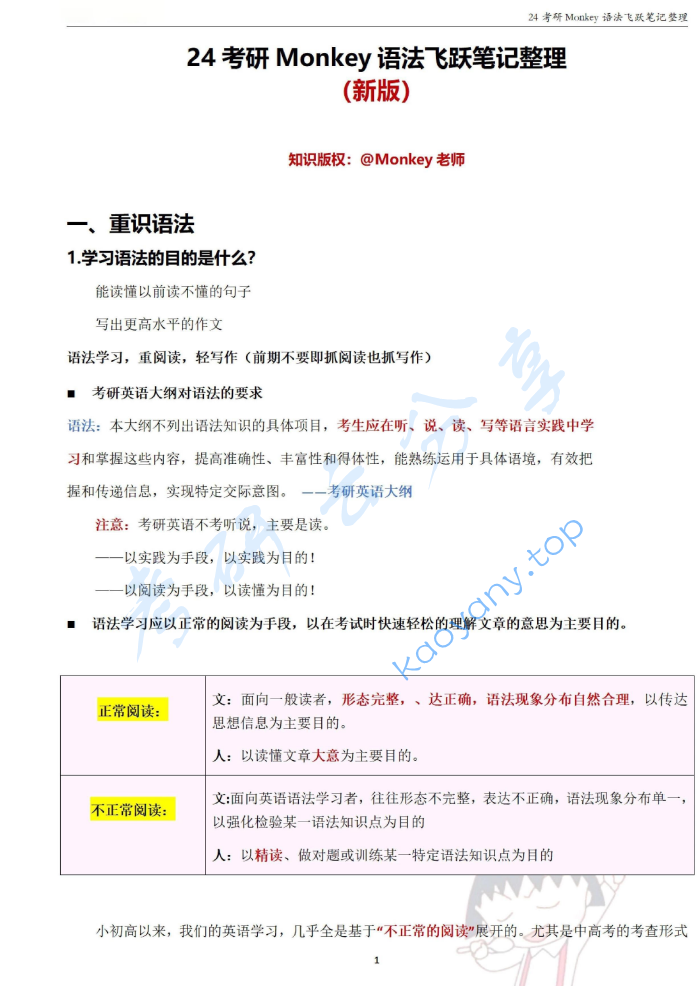 2024年Monkey老师 语法飞跃笔记整理(新版).pdf,image.png,Monkey,考研英语,2024,语法,第1张