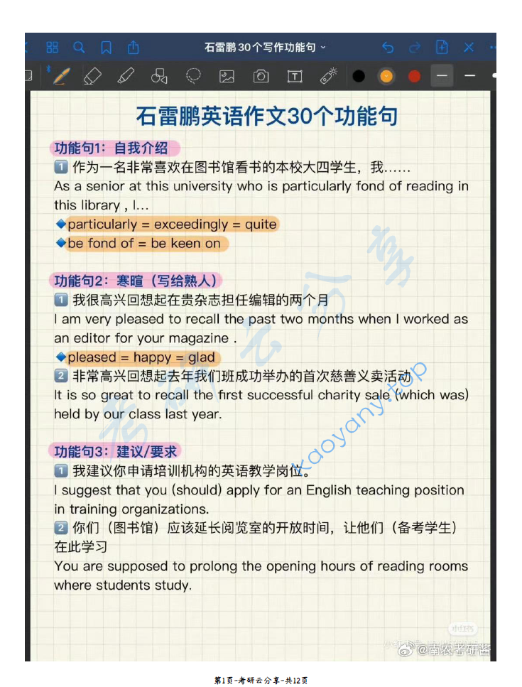石雷鹏英语作文30个功能句.pdf,image.png,石雷鹏,考研英语,2024,第1张
