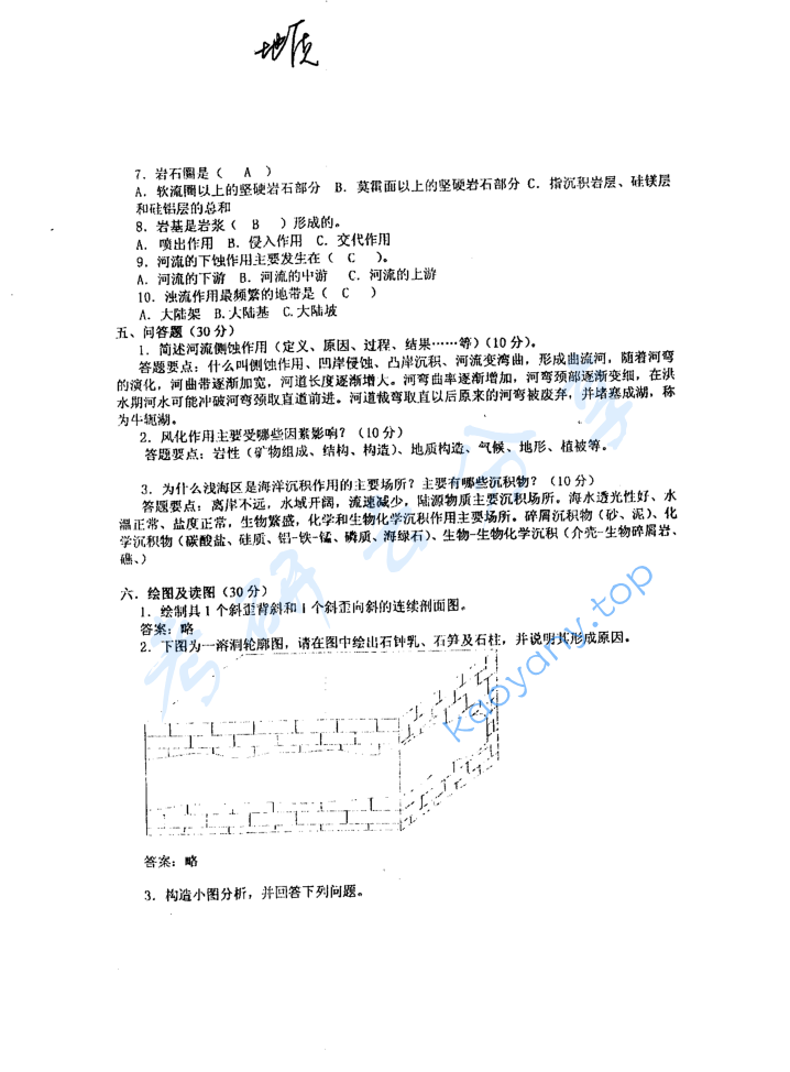 2012年成都理工大学801普通地质学考研真题及答案,image.png,成都理工大学普通地质学,成都理工大学,普通地质学,第4张