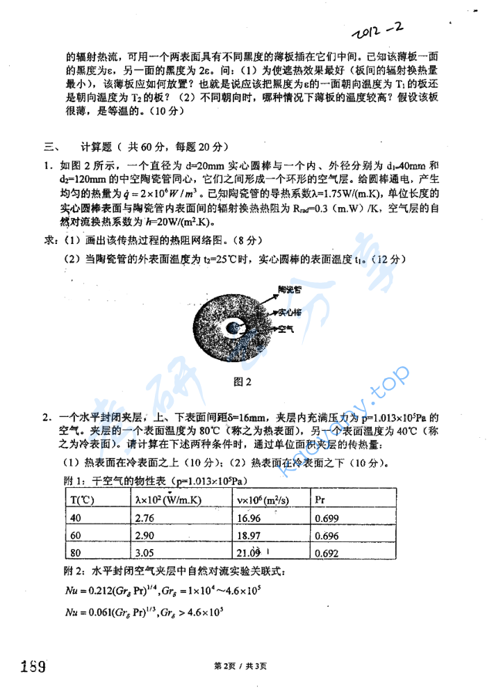 2012年东华大学827传热学考研真题,image.png,东华大学传热学,东华大学,传热学,第2张