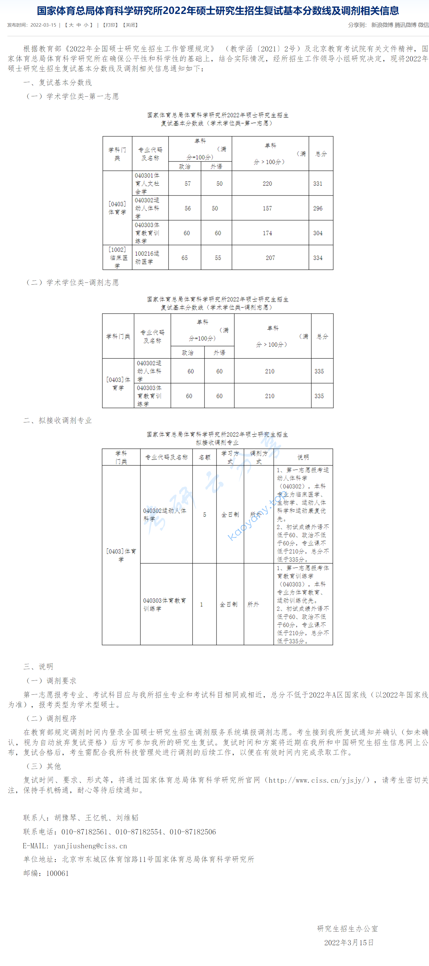 2022年国家体育总局体育科学研究所复试分数线,image.png,国家体育总局体育科学研究所,第1张