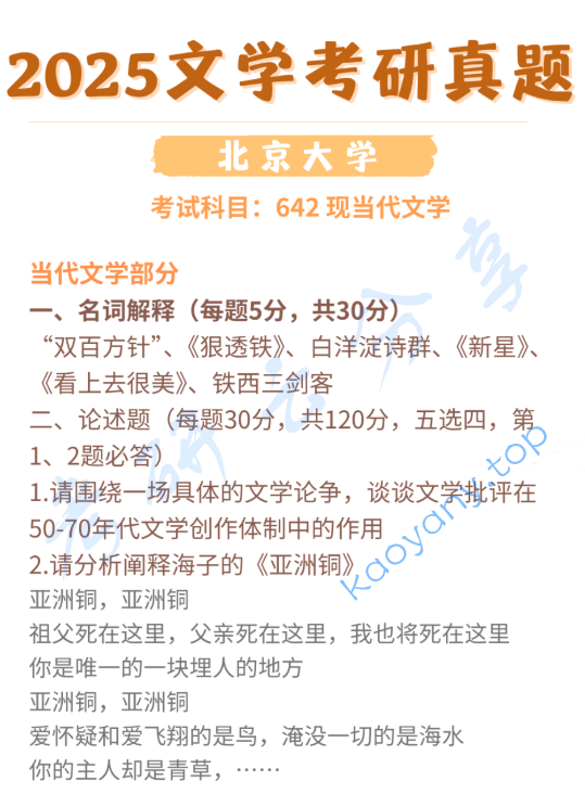 2025年北京大学642中国现当代文学考研真题,image.png,北京大学中国现当代文学,北京大学,中国现当代文学,第3张