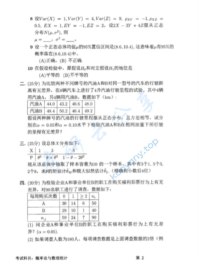 2015年中国科学技术大学812概率论与数理统计考研真题及答案,image.png,中国科学技术大学概率论与数理统计,中国科学技术大学,概率论与数理统计,第2张