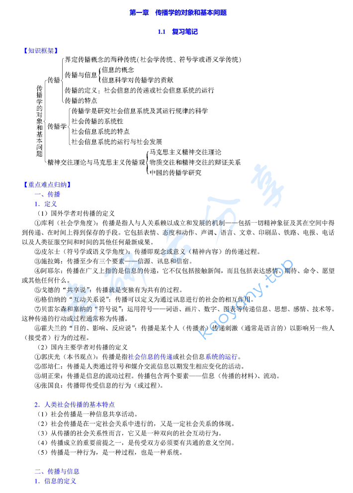 郭庆光《传播学教程》（第2版）笔记和课后习题详解典型题（含考研真题）详解
