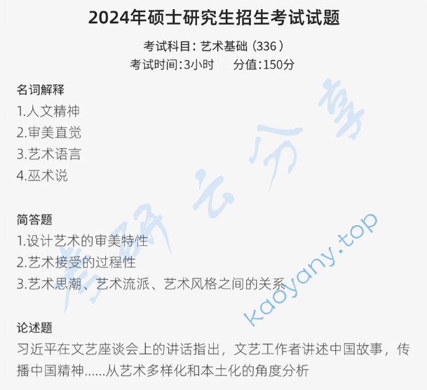 2024年齐鲁工业大学336艺术基础考研真题