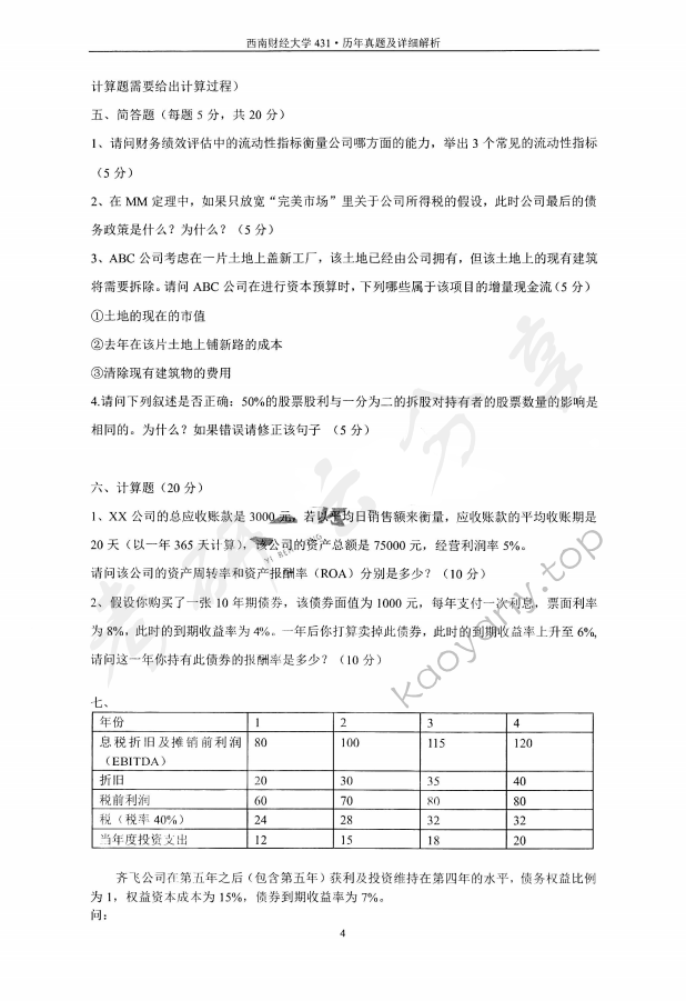 2020年西南财经大学431金融学综合考研真题,西南财经大学金融学综合,西南财经大学,金融学综合,第2张