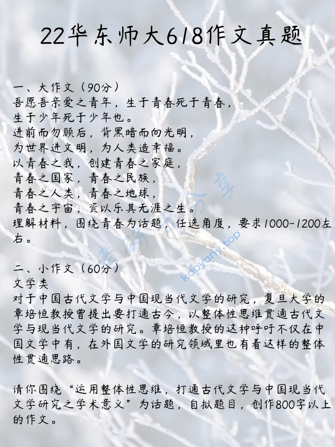 2022年华东师范大学618作文考研真题