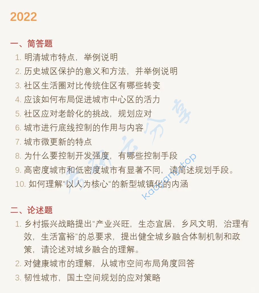2022年同济大学356城乡规划基础考研真题