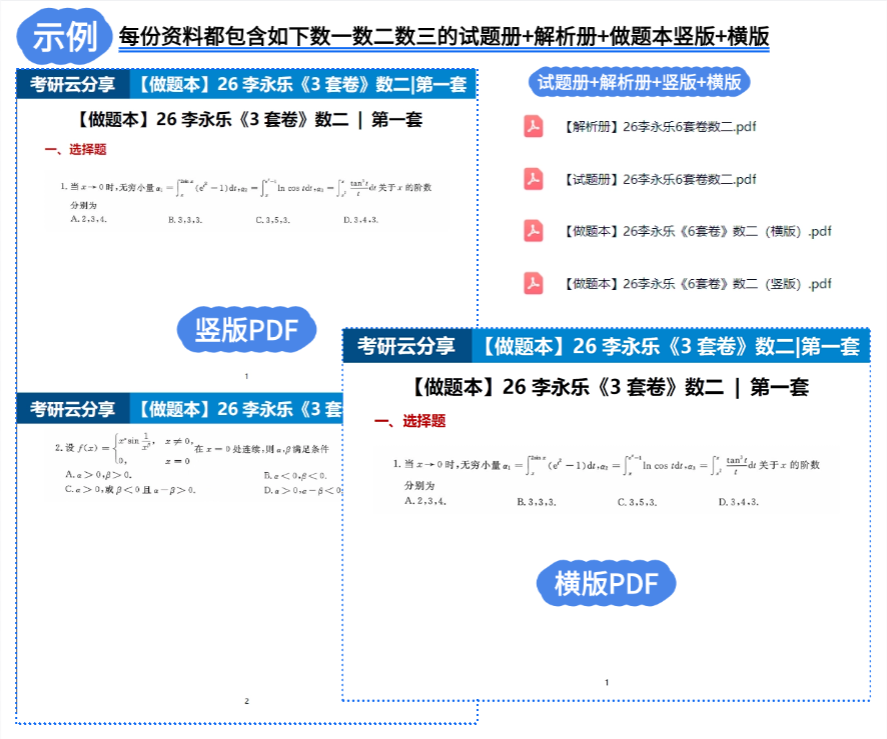26李永乐《6套卷》做题本