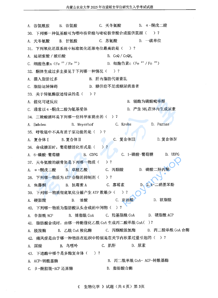 2025年内蒙古农业大学338生物化学考研真题,image.png,内蒙古农业大学生物化学,内蒙古农业大学,生物化学,第3张