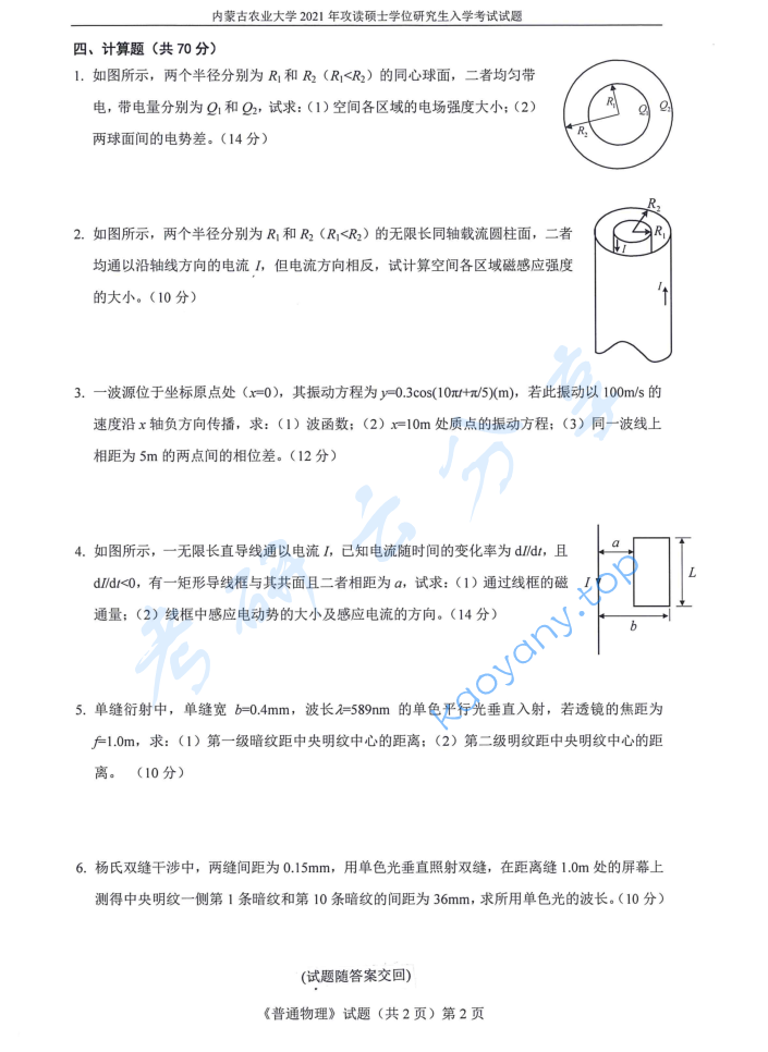 2021年内蒙古农业大学705普通物理学考研真题,image.png,内蒙古农业大学普通物理学,内蒙古农业大学,普通物理学,第2张