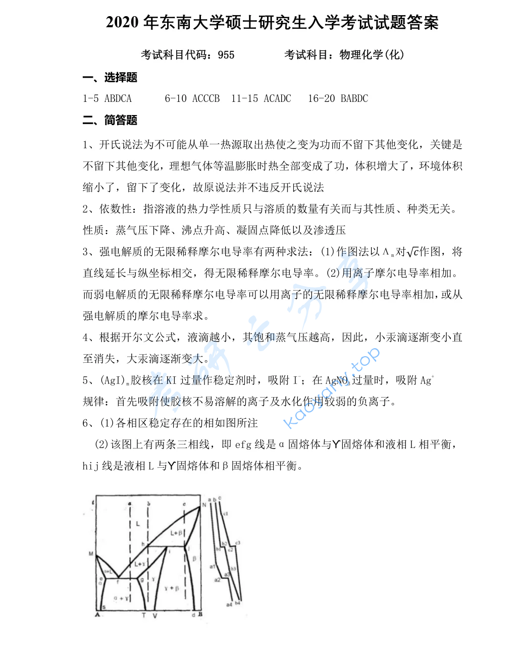 2020年东南大学955物理化学考研真题及答案,image.png,东南大学物理化学,东南大学,物理化学,第5张