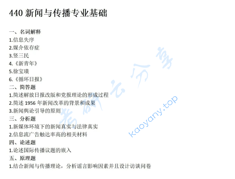 2025年湘潭大学440新闻与传播专业基础考研真题