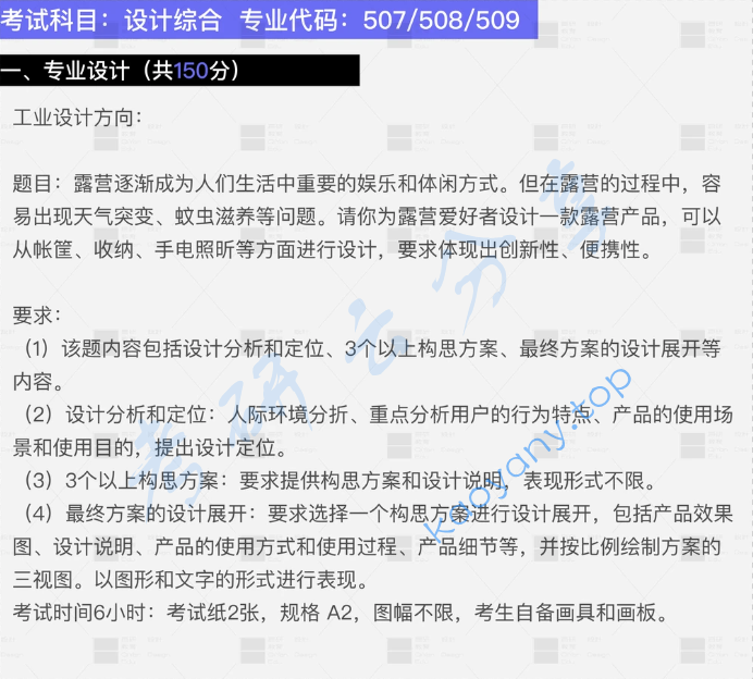 2023年浙江工业大学设计综合考研真题